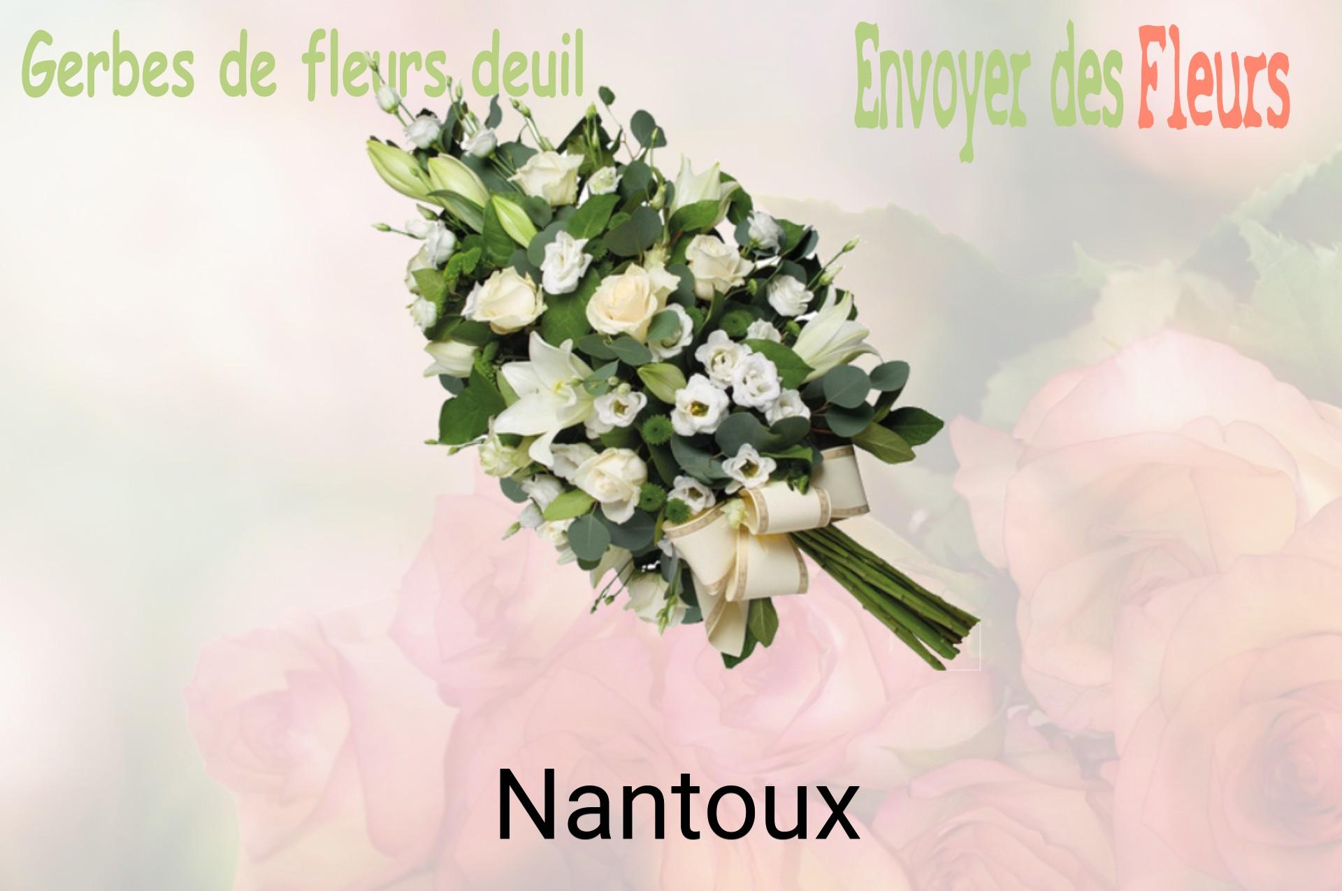 Gerbe de fleurs de deuil livrée à Nantoux